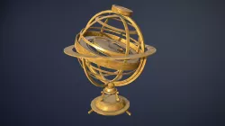 Old Brass Solar System device  game-ready asset Low-poly  3D model