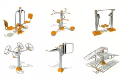 Outdoor Fitness Equipments Set 3D model