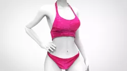 Pink bikini Low-poly  3D model