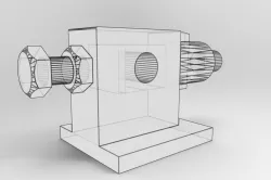 Piston rod end and guide block