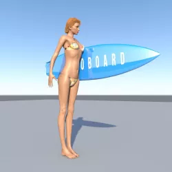 Readhead surfer girl  3D model