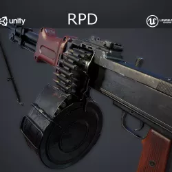 RPD Light Machine Gun Low-poly  3D model