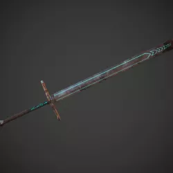 Runic Sword Low-poly  3D model