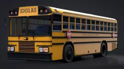 School Bus C4D Rigged 3D model