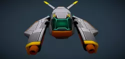 Sci-Fi Space Gun Fighter Ship - BASIC - for Mob and RTS games Low-poly  3D model
