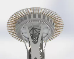 Seattle Space Needle, Sheetmetal puzzle, 3d puzzle, metalcraftdesign