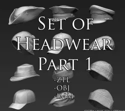 Set of Headwear Part 1 3D model