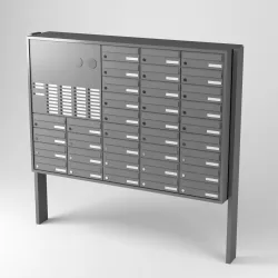 Simple Mailbox System Array Mailboxes Low-poly  3D model