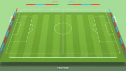 Soccer football field markup gates bench chairs billboard Low-poly  3D model