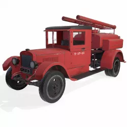 soviet truck fire engine  Low-poly  3D model