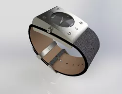Steel watch with leather band