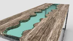Table with glass 3D model