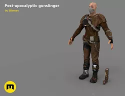 The Gunslinger - post-apocalyptic Warrior Low-poly  3D model