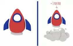 toon rocket Low-poly  3D model