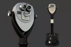 Tower Optical Binocular Viewer Low-poly  3D model