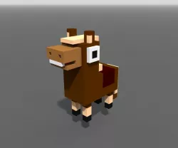 Voxel Tiny Pony Low-poly  3D model
