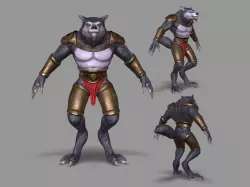 Werewolf Mutant Low-poly  3D model