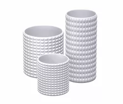 White Geometric Decor Vase SET 3D model