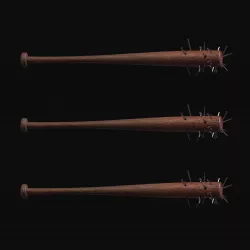 Wooden Baseball Bat and Spiked Bat Low-poly  3D model