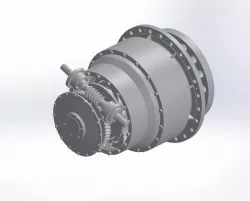 Worm dual planetary gear unit with a capacity of 60 KWtype RCPG 