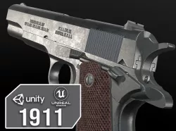 WW2 1911 Handgun Low-poly  3D model