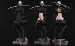 2B - nier automata - 3d print figurine  3D print model