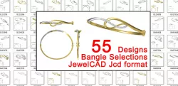 55 bangle designs collection for jewelry jcd file jewelcad 3D print model