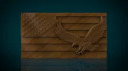 American Flag and Eagle stl model for cnc and 3d printer 3D print model