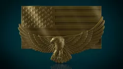 American Flag and Eagle stl model for cnc and 3d printer 3D print model