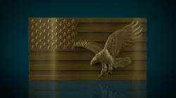 American Flag and Eagle stl model for cnc and 3d printer 3D print model