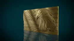 American Flag and Eagle stl model for cnc and 3d printer 3D print model