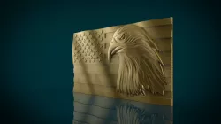 American Flag and Eagle stl model for cnc and 3d printer 3D print model