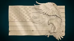 American Flag and Eagle stl model for cnc and 3d printer 3D print model