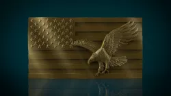 American Flag and Eagle stl model for cnc and 3d printer 3D print model