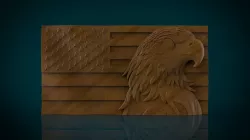 American Flag and Eagle stl model for cnc and 3d printer 3D print model
