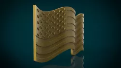 American Flag stl model for cnc and 3d printer 3D print model