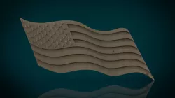 American Flag stl model for cnc and 3d printer 3D print model
