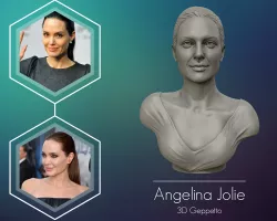 Angelina Jolie 3D bust ready to 3D print 3D print model