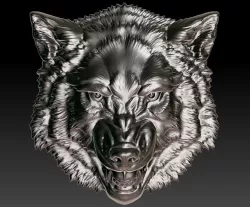 angry wolf 3D print model