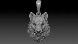 Angry wolf necklace wolf pendant 3D print model