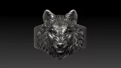 Angry wolf ring 3D print model
