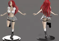 Anime School Girl  3D print model