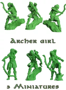 Archer girl wood elf 3D print model