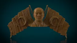  Ataturk  and Turkish flags 3d stl model for cnc and 3d print 3D print model