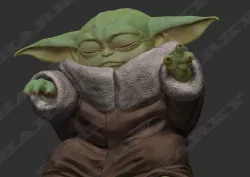 baby yoda force 1 pose 3D print model