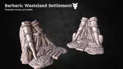 Barbaric Wasteland Settlement Printable Terrain Scatter 3D print model