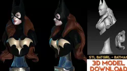 Batgirl Batichica from Batman Bust STL-OBJ 3D model  Fanart 3D print model