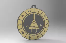 Bill Cipher Zodiac Pendant 3D print model
