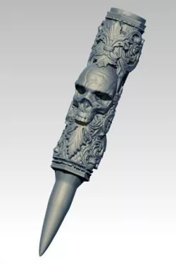 Bullet pendant with Skull 3D print model