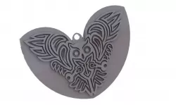 Celtic Owl - pendant Keychain earring Free 3D print model
